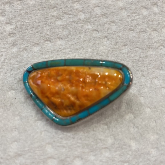 Spiny oyster/turquoise earrings - Picture 8 of 10